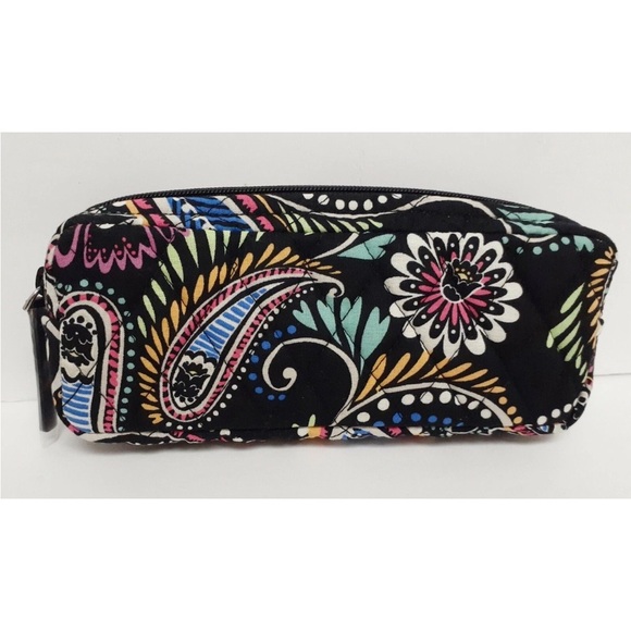 Vera Bradley  BANDANA SWIRL Small Zip Cosmetic Makeup Brush Bag Travel Case - Picture 1 of 8